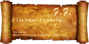 Flikinger Fiametta névjegykártya
